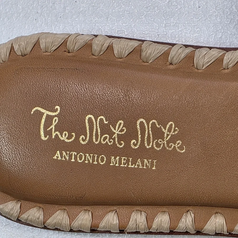 Antonio Melani x The Nat Note Madruga Sandals Braided Raffia Flat Slide Sz 6 New